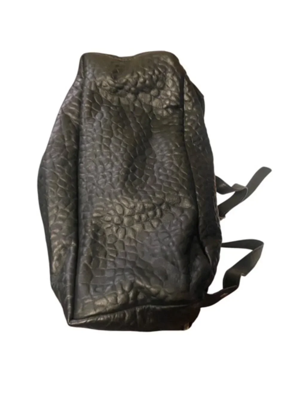 NWT Eileen Fisher Black Pebbled Leather Tassel Backpack- includes dustbag